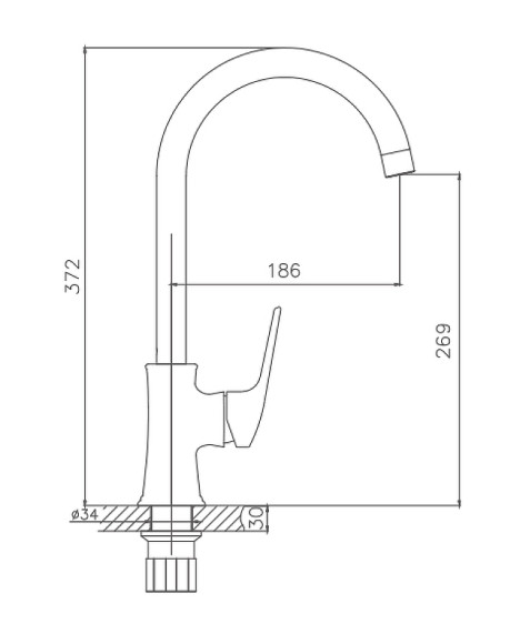 Смеситель для кухни Haiba HB70165 Хром Смеситель для кухни Haiba HB70165 Хром