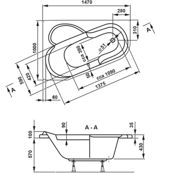 Акриловая ванна Vagnerplast Selena 147x100 R VPBA141SEL3PE-04 без гидромассажа Акриловая ванна Vagnerplast Selena 147x100 R VPBA141SEL3PE-04 без гидромассажа