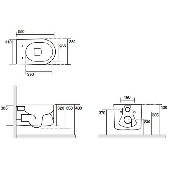 Унитаз Kerasan Nolita 531489 подвесной Ferro matt без сиденья