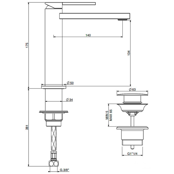 Смеситель для раковины Gattoni Color 8044/80C0 Хром