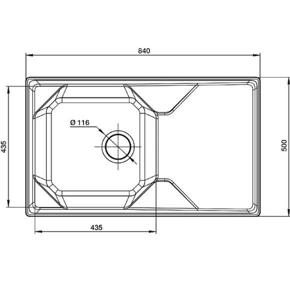 Кухонная мойка GranFest Unique GF-U-840L Бежевая Кухонная мойка GranFest Unique GF-U-840L Бежевая