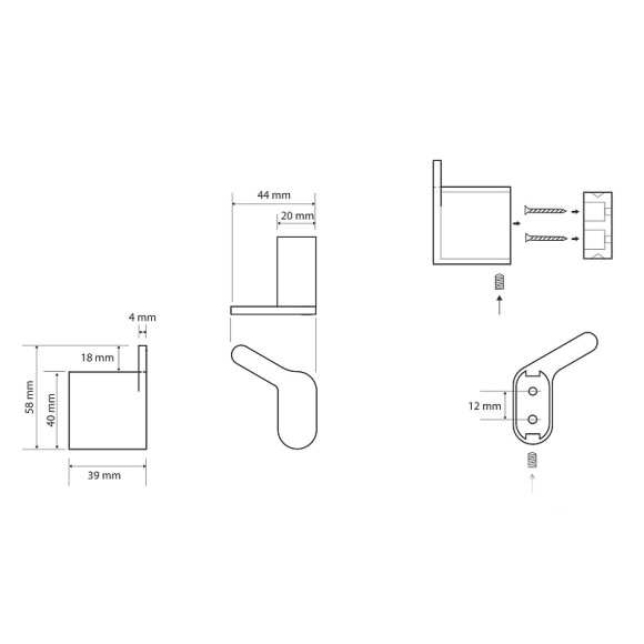 Крючок Bemeta Organic Black 167106190L Черный матовый
