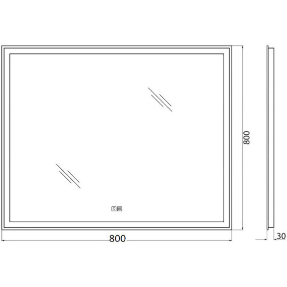 Зеркало BelBagno SPC-GRT-800-800-LED-TCH-WARM с подсветкой с подогревом с сенсорным выключателем