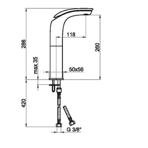 Смеситель для раковины Webert Aria AI830402844 Белый глянец Хром
