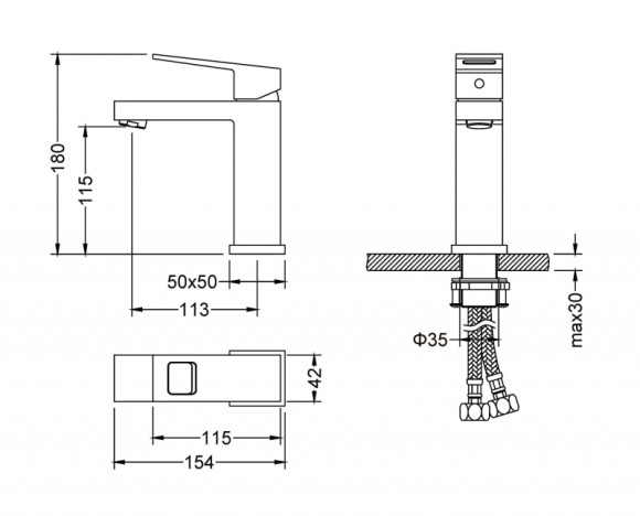 Смеситель для раковины Timo Briana 7161/03F Черный