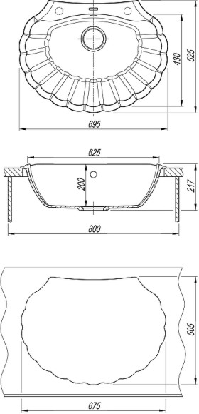 Кухонная мойка Florentina Гребешок-695 20.345.E0695.107 Песочная
