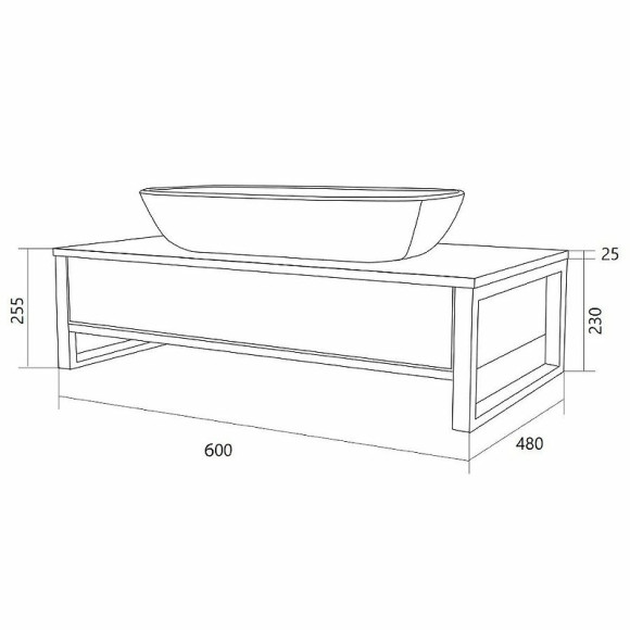 Тумба под раковину 1MarKa Grunge Loft 60П Ц0000001580 подвесная Дуб вотан