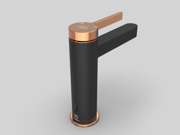 Смеситель для раковины GPD Gildo MLB165-S-R Черный матовый Розовое золото