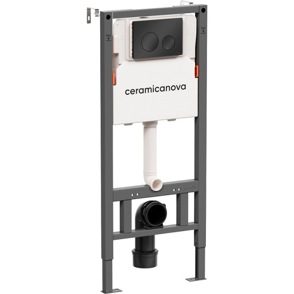 Инсталляция Ceramicanova Balance CN121001MB для унитаза с Черной матовой клавишей смыва