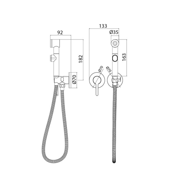 Гигиенический душ со смесителем Iddis Axes AXESBR2i08 Хром