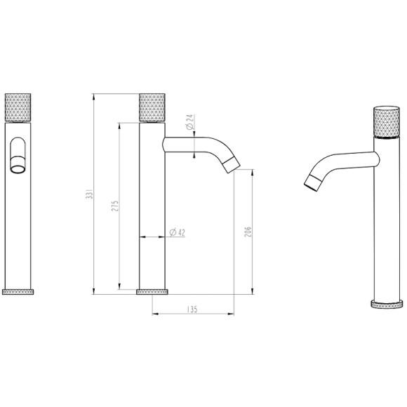 Смеситель для раковины Boheme Stick 122-BB.2 Черный матовый Смеситель для раковины Boheme Stick 122-BB.2 Черный матовый