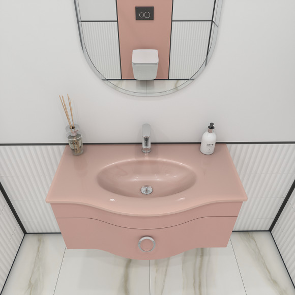 Тумба под раковину Caprigo Nokturn 90 1313-SF026 подвесная Розовая Тумба под раковину Caprigo Nokturn 90 1313-SF026 подвесная Розовая