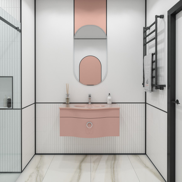 Тумба под раковину Caprigo Nokturn 90 1313-SF026 подвесная Розовая Тумба под раковину Caprigo Nokturn 90 1313-SF026 подвесная Розовая