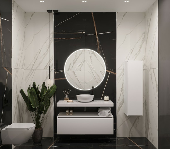 Столешница под раковину Boheme Armadi Art Flat 120 869-120-CLCT Белый мрамор