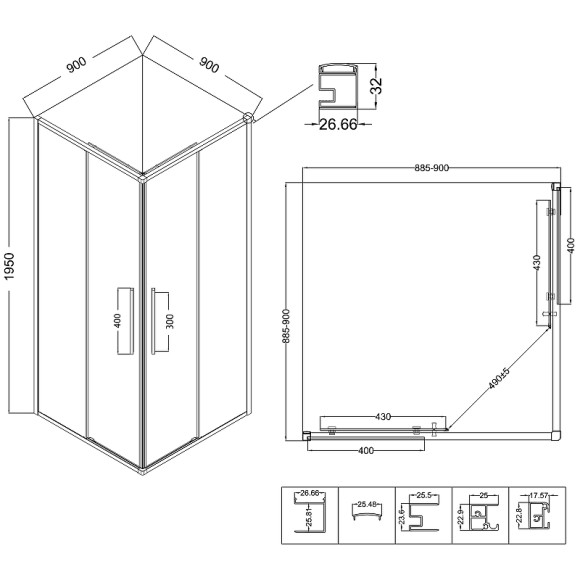 Душевой уголок Niagara Nova 90х90 NG-3623-34 профиль Хром стекло шиншилла Душевой уголок Niagara Nova 90х90 NG-3623-34 профиль Хром стекло шиншилла