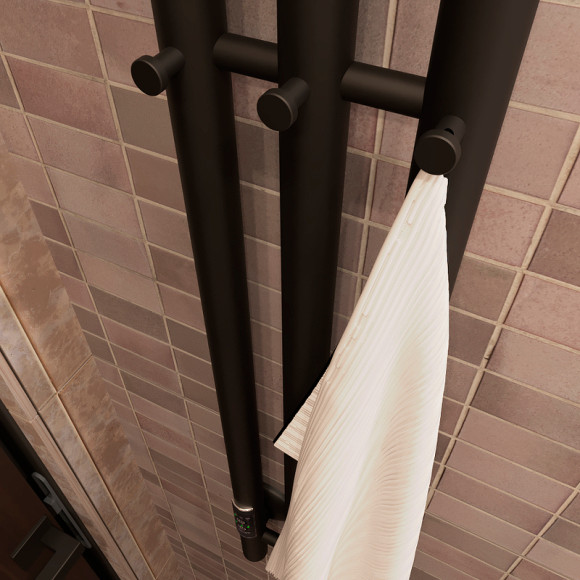 Электрический полотенцесушитель Маргроид Inaro 1200x120 Inaro-12012-1049-9005L левый Черный матовый