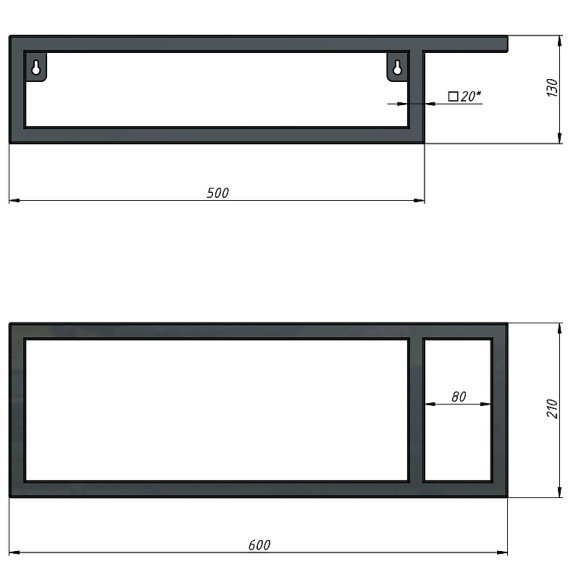 Консоль для раковины Grossman Метрис 50 R 105002 Черный Консоль для раковины Grossman Метрис 50 R 105002 Черный