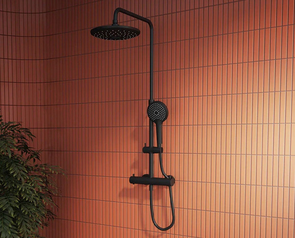 Душевая система Vitra Aquaheat Bliss A4720536EXP с термостатом Черный матовый Душевая система Vitra Aquaheat Bliss A4720536EXP с термостатом Черный матовый