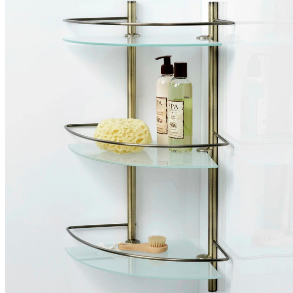 Стеклянная полка WasserKRAFT Exter K-3533 угловая Светлая бронза Стеклянная полка WasserKRAFT Exter K-3533 угловая Светлая бронза