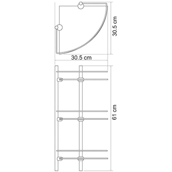Стеклянная полка WasserKRAFT Exter K-3533 угловая Светлая бронза Стеклянная полка WasserKRAFT Exter K-3533 угловая Светлая бронза