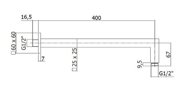 Кронштейн для верхнего душа Paffoni Syncro ZSOF063ST Сталь Кронштейн для верхнего душа Paffoni Syncro ZSOF063ST Сталь