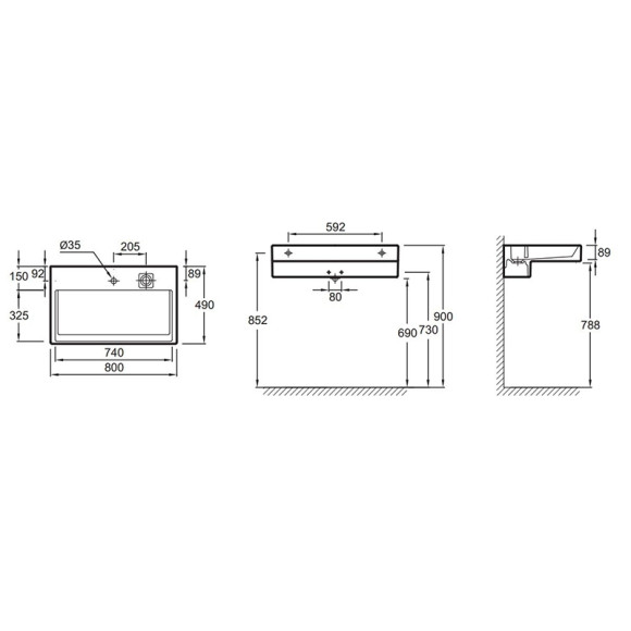 Раковина Jacob Delafon Terrace 80 EXD112-00 без подсветки Раковина Jacob Delafon Terrace 80 EXD112-00 без подсветки