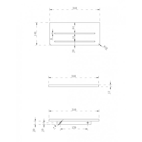 Полка из искусственного камня Abber Stein AS1653 Белая Полка из искусственного камня Abber Stein AS1653 Белая