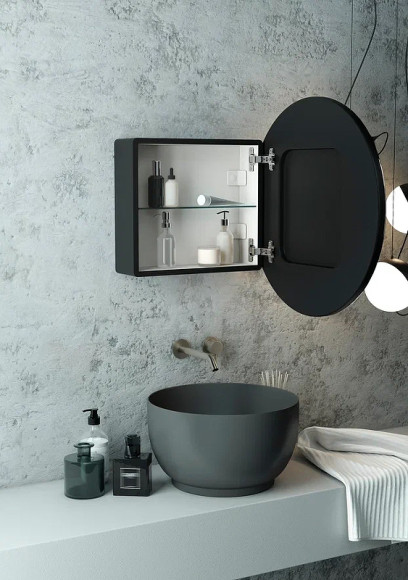 Зеркальный шкаф Континент Torneo Black LED 70 МВК084 с подсветкой Черный Зеркальный шкаф Континент Torneo Black LED 70 МВК084 с подсветкой Черный