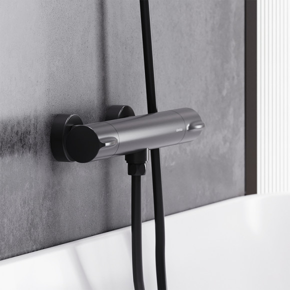 Смеситель для душа Damixa Scandinavian Pure 366000300 с термостатом Черный матовый