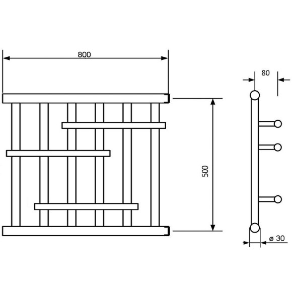 Водяной полотенцесушитель Ника Econ ПМ-6 50/80 Хром Водяной полотенцесушитель Ника Econ ПМ-6 50/80 Хром