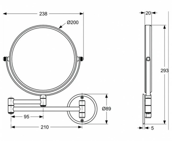 Косметическое зеркало Ideal Standard IOM A9111AA Хром Косметическое зеркало Ideal Standard IOM A9111AA Хром