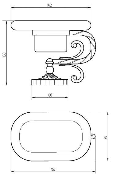 Мыльница Migliore Edera 16944 Золото