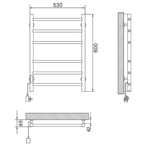 Электрический полотенцесушитель Ника WAY-2 60/50 Белый матовый Электрический полотенцесушитель Ника WAY-2 60/50 Белый матовый