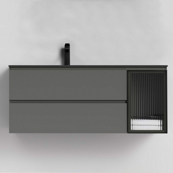 Тумба с раковиной Orans BC-2055-1200L 120 2055120L подвесная Темно-серая Тумба с раковиной Orans BC-2055-1200L 120 2055120L подвесная Темно-серая