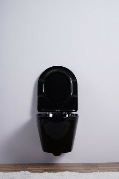 Унитаз Esbano Azalea ESUPAZALB подвесной Черный глянцевый с сиденьем Микролифт