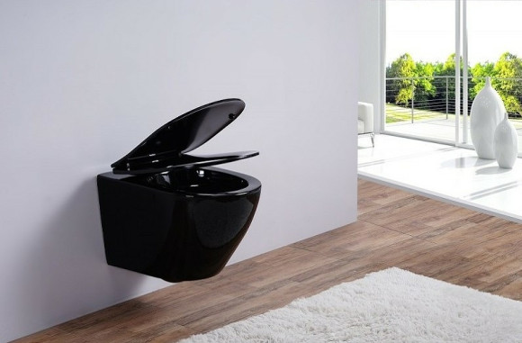 Унитаз Esbano Azalea ESUPAZALB подвесной Черный глянцевый с сиденьем Микролифт