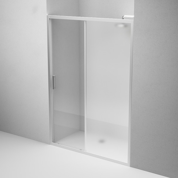 Душевая дверь AM.PM Gem 140 W90G-140-1-195MM профиль Хром матовый стекло матовое-прозрачное Душевая дверь AM.PM Gem 140 W90G-140-1-195MM профиль Хром матовый стекло матовое-прозрачное