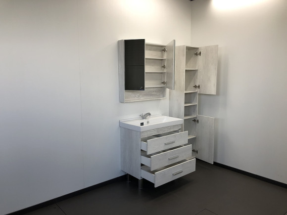 Зеркальный шкаф Comforty Никосия 80 00004138838 Дуб белый Зеркальный шкаф Comforty Никосия 80 00004138838 Дуб белый