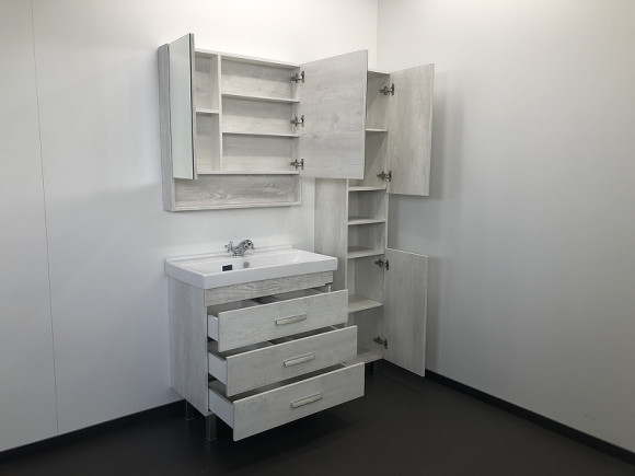 Зеркальный шкаф Comforty Никосия 80 00004138838 Дуб белый Зеркальный шкаф Comforty Никосия 80 00004138838 Дуб белый