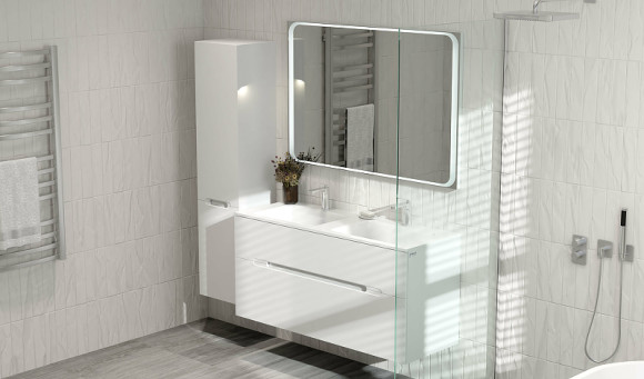 Зеркало Jorno Modul 120 Mоl.02.120/W с подсветкой с сенсорным выключателем Зеркало Jorno Modul 120 Mоl.02.120/W с подсветкой с сенсорным выключателем