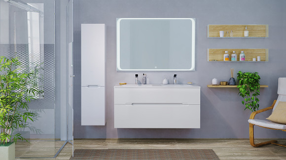 Зеркало Jorno Modul 120 Mоl.02.120/W с подсветкой с сенсорным выключателем Зеркало Jorno Modul 120 Mоl.02.120/W с подсветкой с сенсорным выключателем