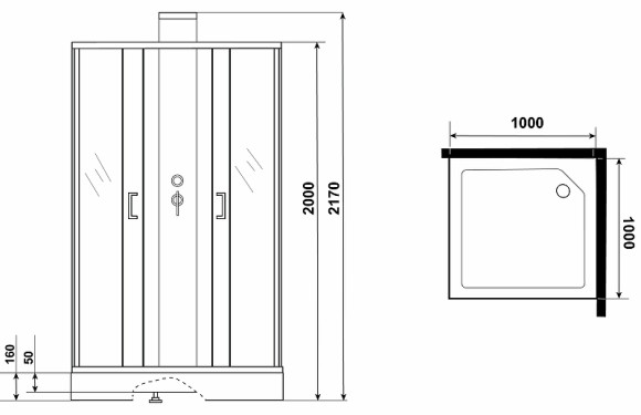Душевая кабина Grossman Elegans 100x100 GR250Q без гидромассажа Душевая кабина Grossman Elegans 100x100 GR250Q без гидромассажа