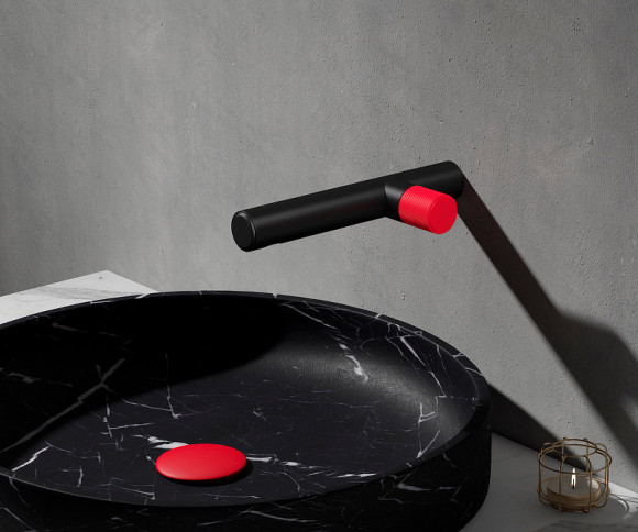 Смеситель для раковины Bronze de Luxe Avantgarde 2021RH Черный Красный