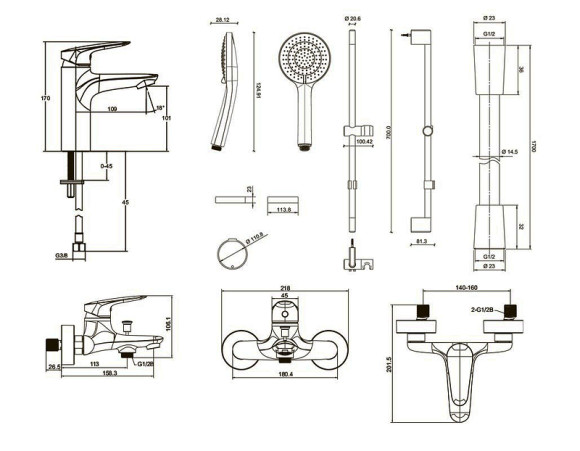 Комплект смесителей Jacob Delafon Elite E32911RU-CP Хром