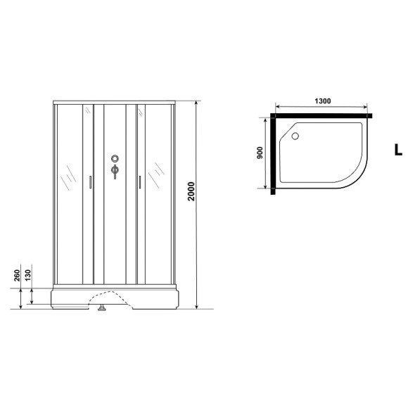 Душевая кабина Niagara Classic 130х90 L NG-33394-14LBKG с гидромассажем Душевая кабина Niagara Classic 130х90 L NG-33394-14LBKG с гидромассажем