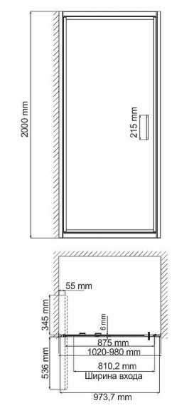 Душевая дверь WasserKRAFT Salm 100 27I12 профиль Хром стекло прозрачное Душевая дверь WasserKRAFT Salm 100 27I12 профиль Хром стекло прозрачное