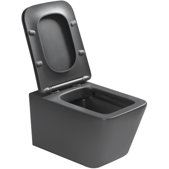 Унитаз SantiLine SL-5007DG подвесной Серый матовый с сиденьем Микролифт
