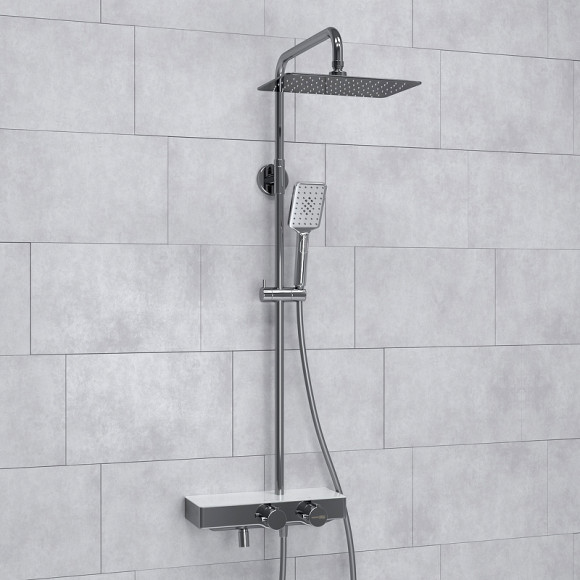 Душевая система WasserKRAFT A113.069.126.CH Thermo с термостатом Хром Белая Душевая система WasserKRAFT A113.069.126.CH Thermo с термостатом Хром Белая