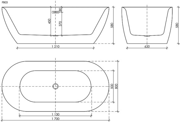 Акриловая ванна Sancos Fusion 170x80 FB03 без гидромассажа Акриловая ванна Sancos Fusion 170x80 FB03 без гидромассажа