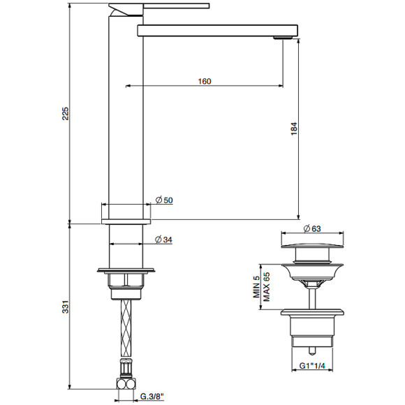 Смеситель для раковины Gattoni Color 8046/80C0 Хром